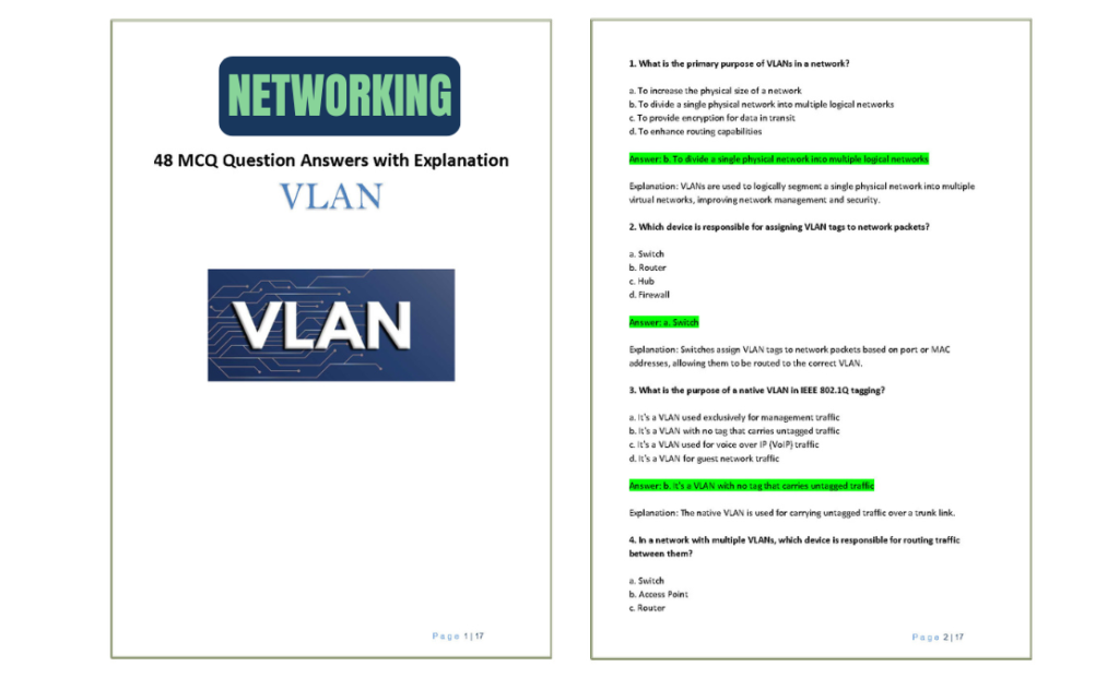 48 VLAN MCQ and Answers with Explanations