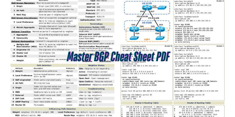 Master BGP Cheat Sheet PDF