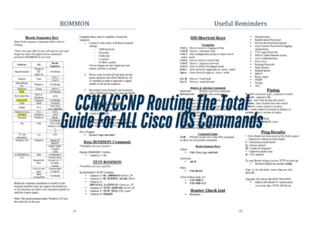 Master CCNA/CCNP Routing The Total Guide For ALL Cisco IOS Commands Guide