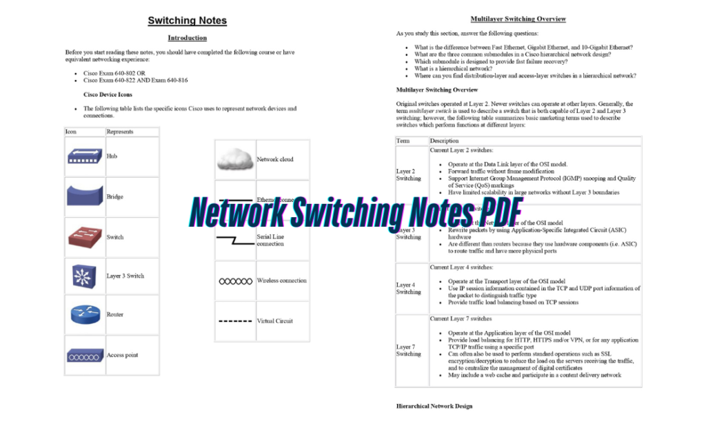 Network Switching Notes PDF