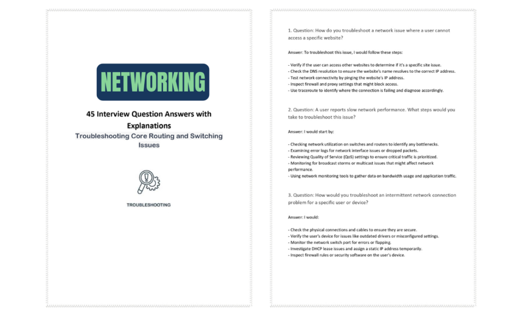 Troubleshooting Core Routing and Switching Issues: 45 Interview Q&A with Explanations