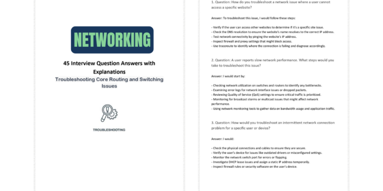 Troubleshooting Core Routing and Switching Issues: 45 Interview Q&A with Explanations