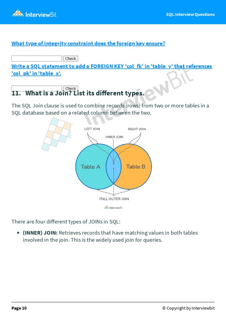 66 SQL Interview Questions (PDF)