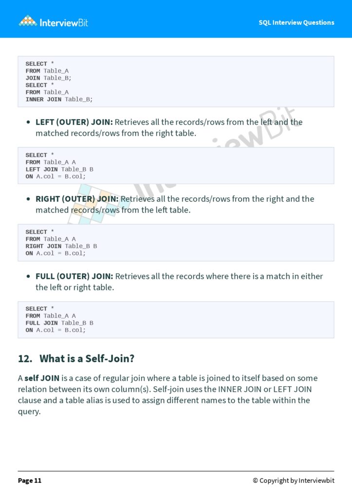 66 SQL Interview Questions (PDF)