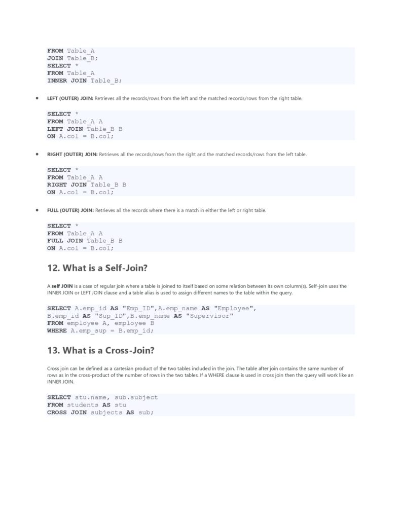 DBMS and SQL Questions and Answers