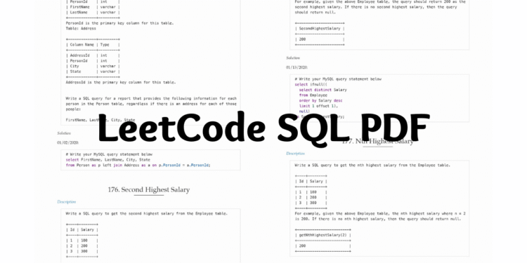 LeetCode SQL PDF - it.connect4techs.com LeetCode SQL PDF