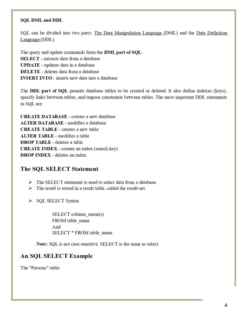SQL Basics and Advanced PDF