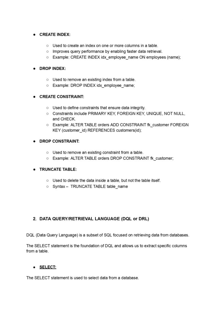 SQL Complete Notes