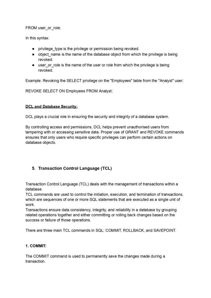 SQL Complete Notes