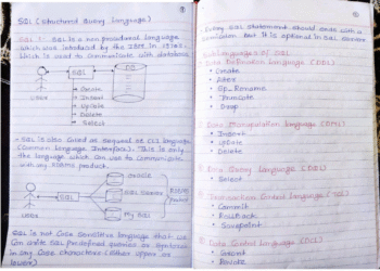SQL Handwritten Notes
