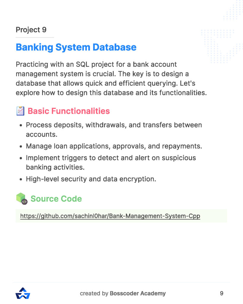 SQL Project Handbook (PDF)