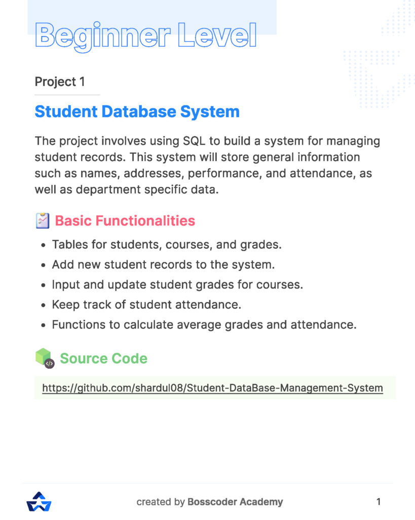 SQL Project Handbook (PDF)