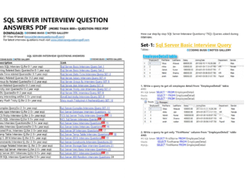 SQL Server Interview Question Answers PDF