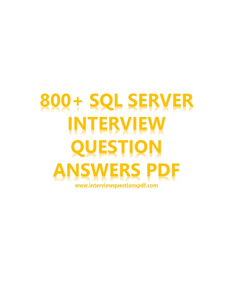 SQL Server Interview Question Answers PDF