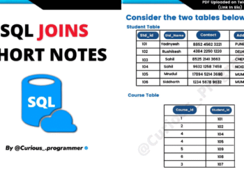 SQL Joins Short Notes PDF