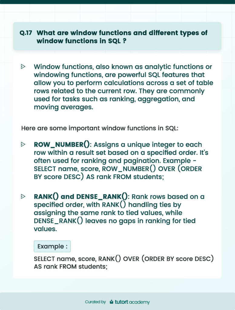 TOP 25 SQL Interview Questions