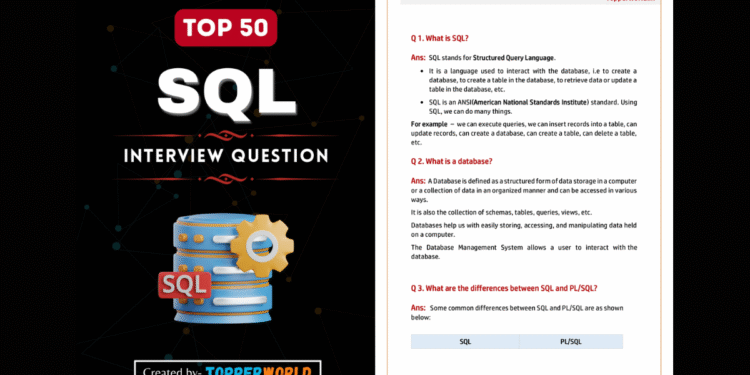 TOP 50 SQL Interview Question PDF - it.connect4techs.com TOP 50 SQL Interview Question PDF