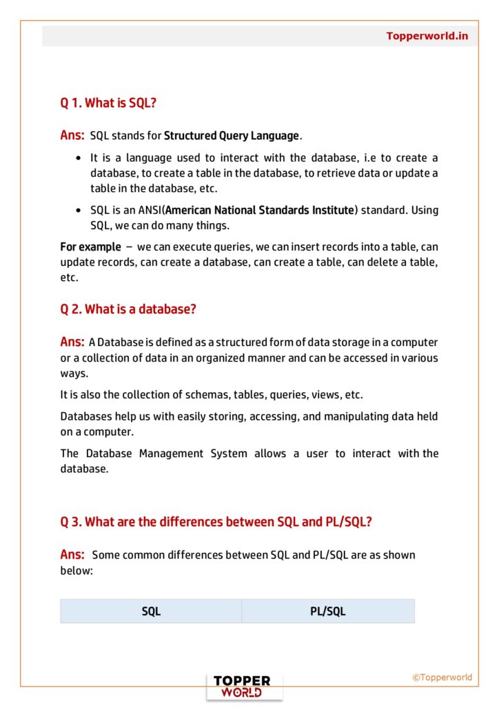 SQL Interview Question