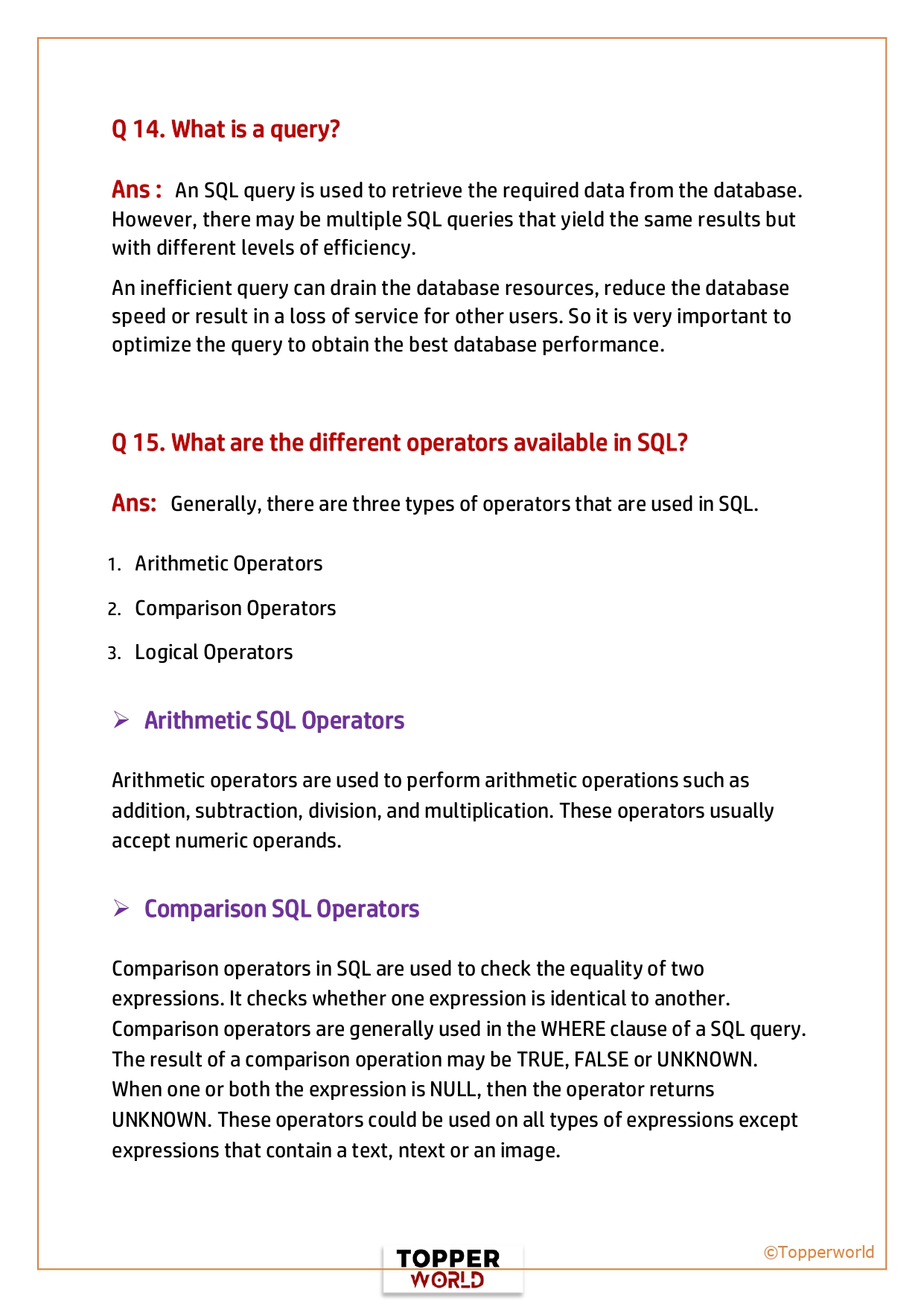 TOP 50 SQL Interview Question PDF - it.connect4techs.com