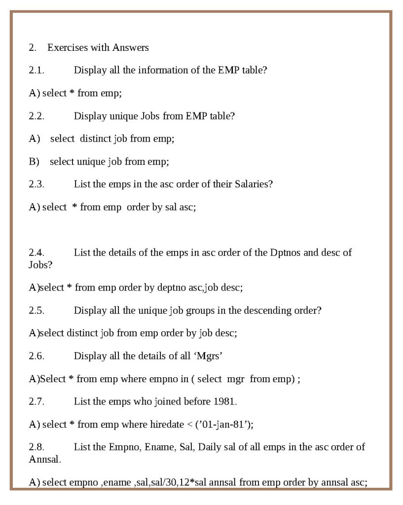 TOP SQL Queries Questions - Master SQL (PDF)