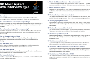 100 Most Asked Java Interview QnA