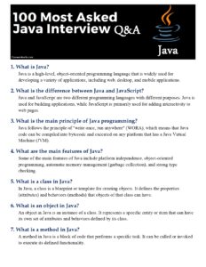 Most Asked Java Interview (100 Q&A) PDF - Connect4Techs