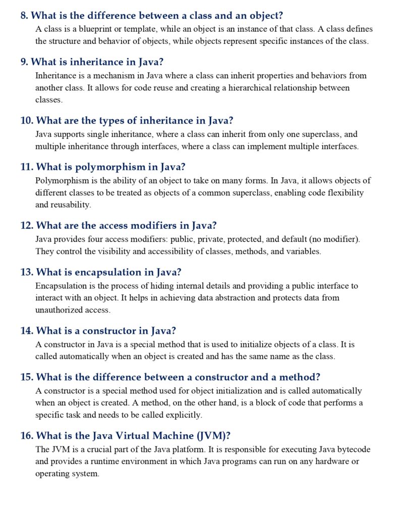 100 Most Asked Java Interview QnA