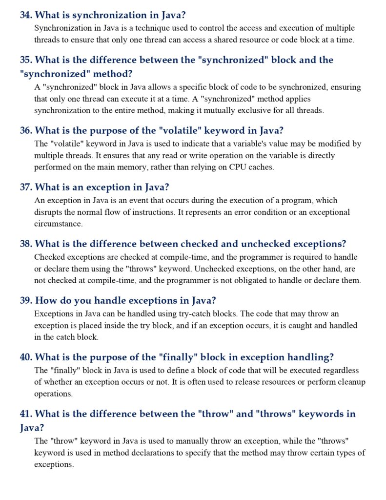 100 Most Asked Java Interview QnA