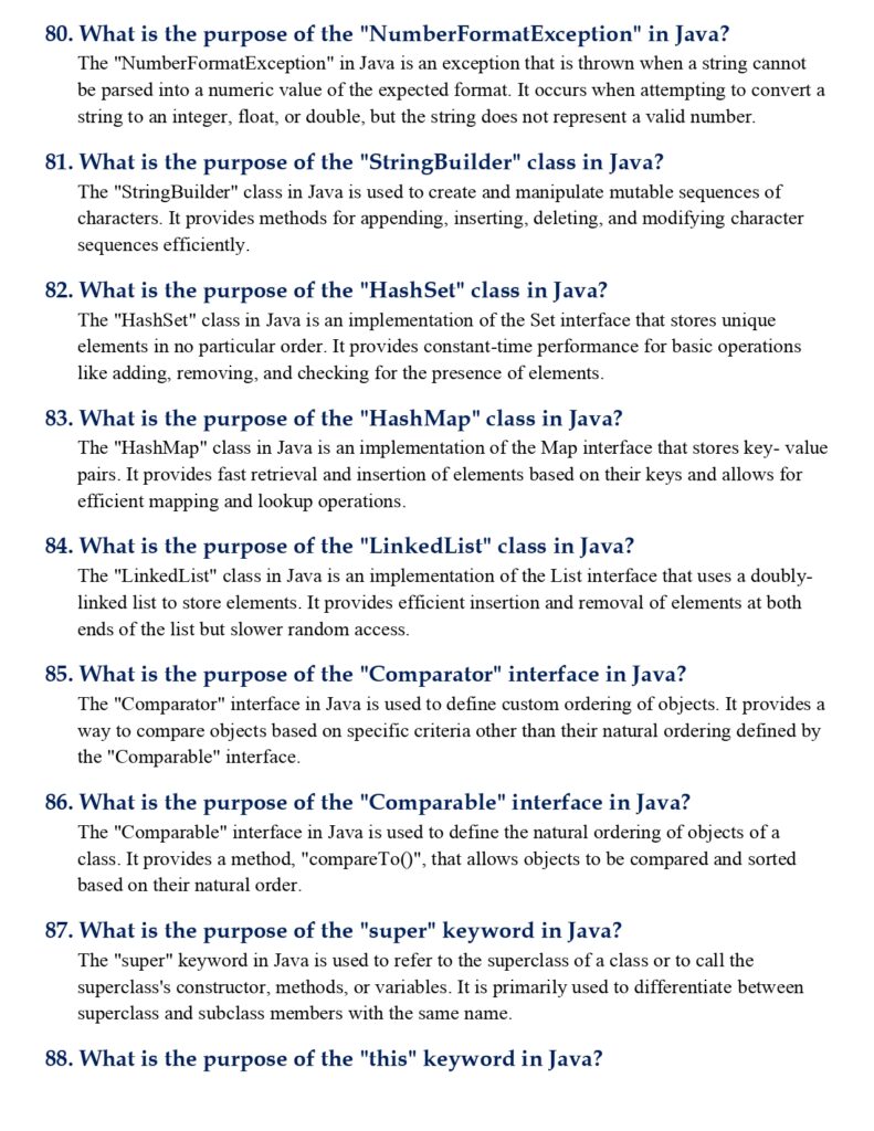 100 Most Asked Java Interview QnA