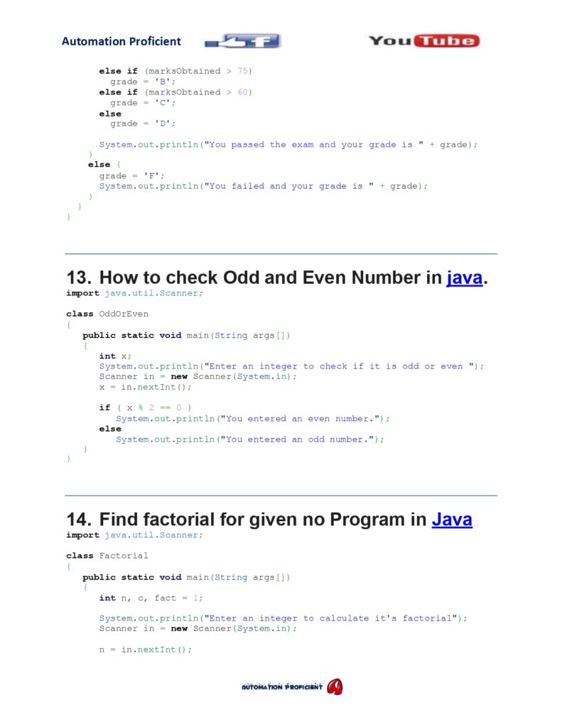 50 Java Programs For Interview
