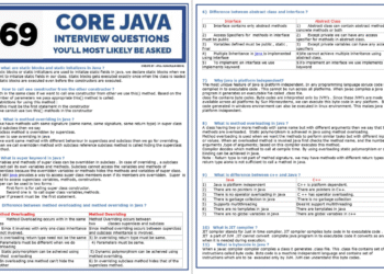 69 Core Java Interview Questions