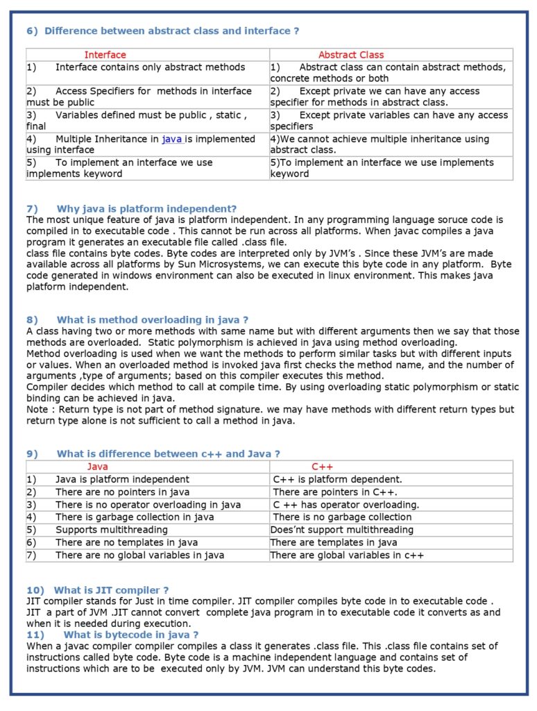 69 Core Java Interview Questions (PDF)