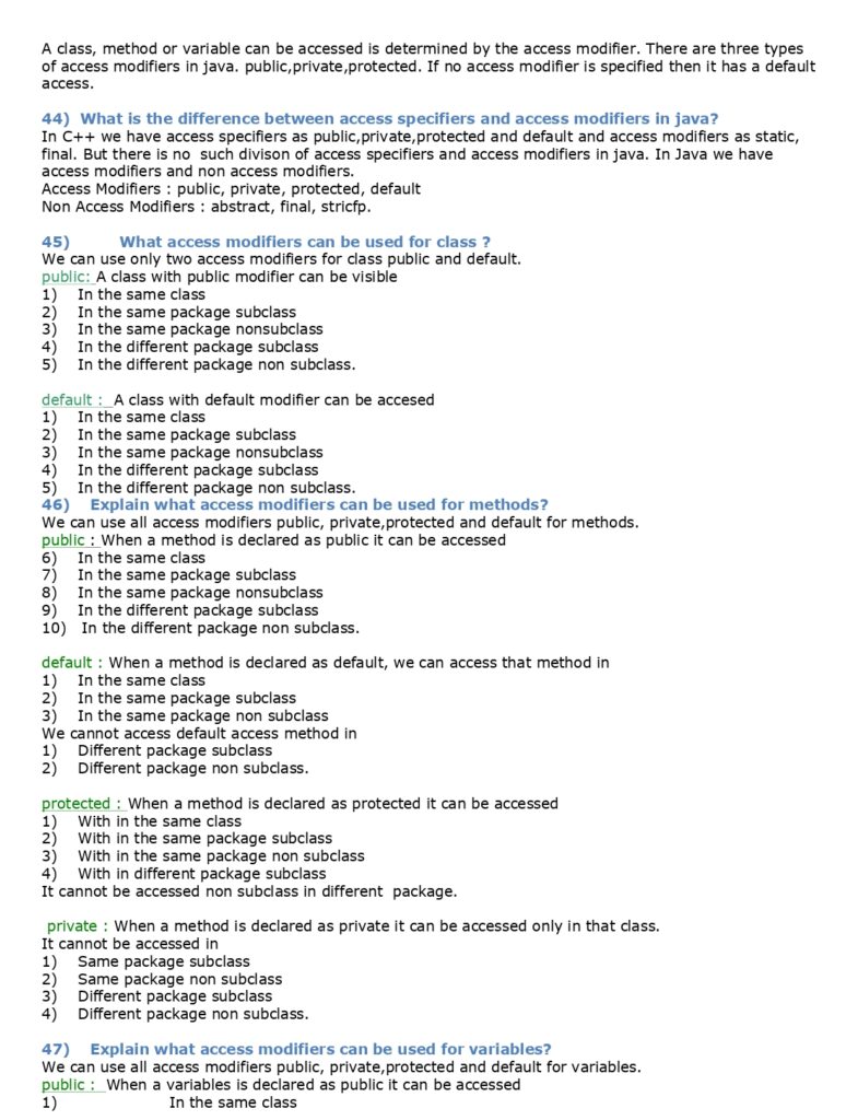 69 Core Java Interview Questions (PDF)