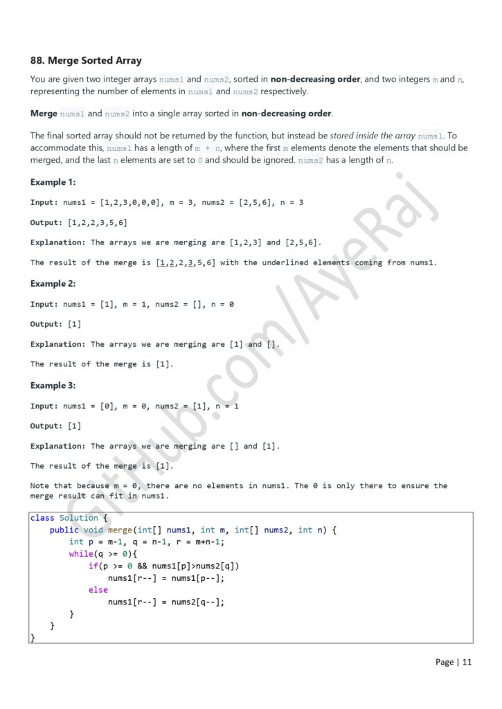 LeetCode Java Practice Solved Questions PDF