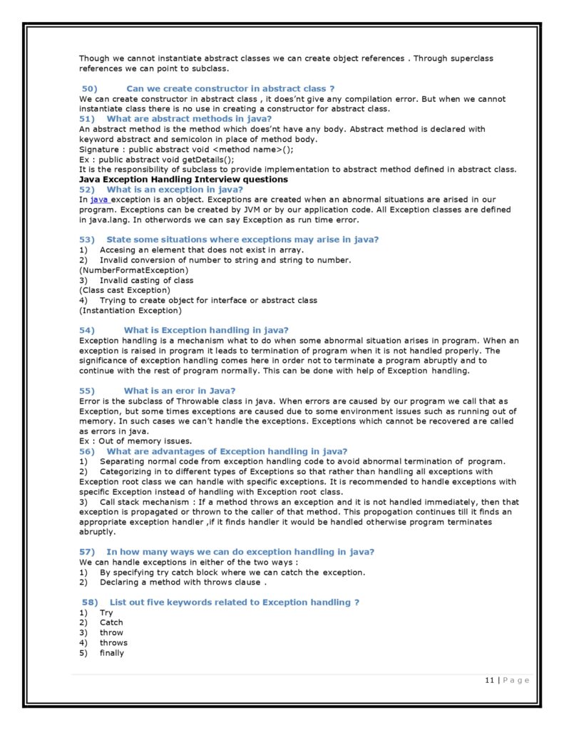 Core Java Cheat Sheet PDF