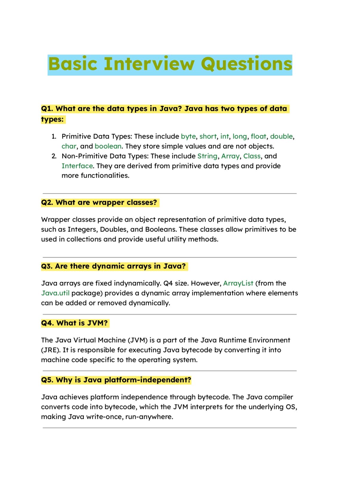 150+ Java Interview Questions Basic, Intermediate & Advanced
