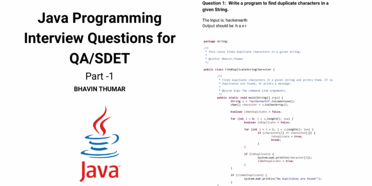 Technical Java Questions for Automation Testers PDF