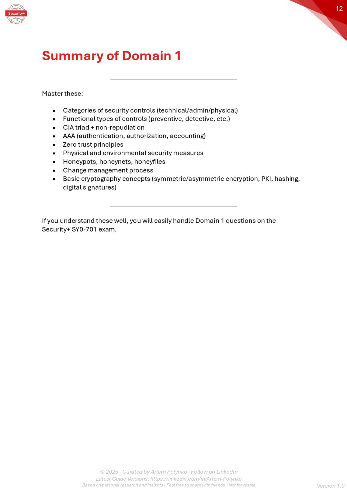 Comptia Security SY0-701 Full Learning Guide PDF